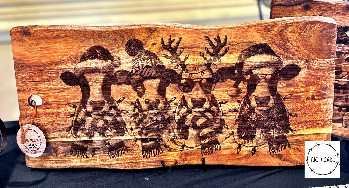 Cow Clan - Christmas…Serving Boards - Rescue My Rugs