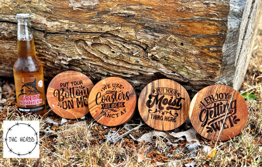 Cheeky Wooden Coasters (Set of 4)