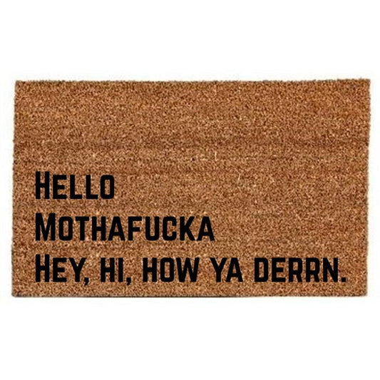 Custom Door Mats - Hello MF - Rescue My Rugs
