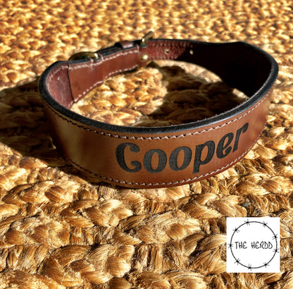 Leather Dog Collar with Personalisation - Rescue My Rugs
